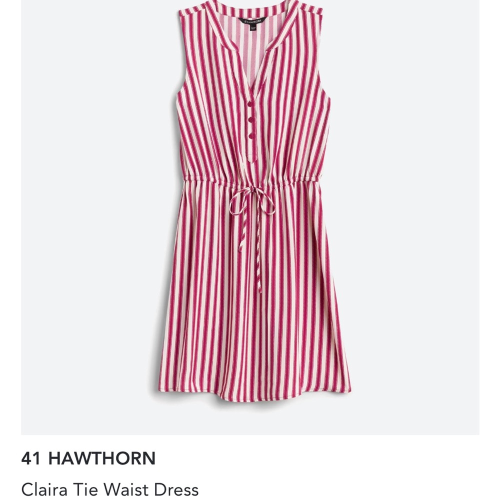 Sleeveless dress in cream and dark red, size Large